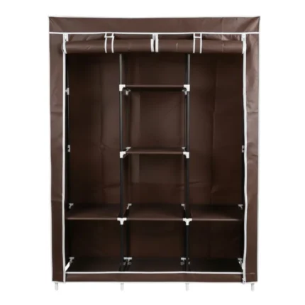 Armario tela desmontable marrón 128cm
