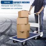 Carro DASCK Plataforma de Carga Plegable con Ruedas – 150 kg – Acero Reforzado - Imagen 3