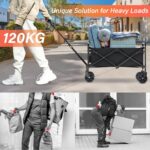 DASCK – Carro de Transporte Plegable con Ruedas, 120 kg, Asas Ajustables y Bolsa de Almacenaje - Imagen 8