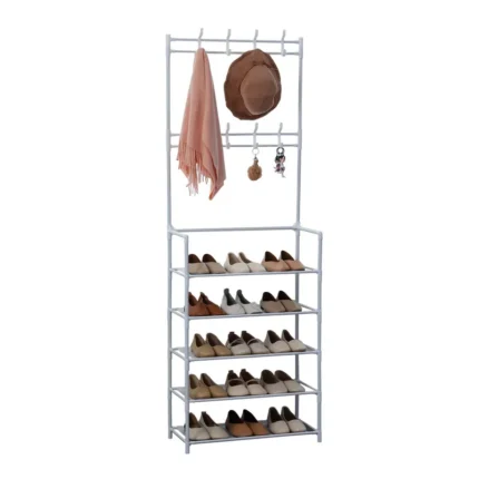Mueble recibidor zapatero blanco 5 baldas