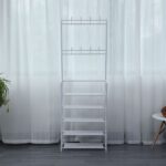 DASCK – Mueble Recibidor con Perchero y Zapatero de 5 Baldas – Blanco - Imagen 4