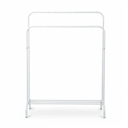 Perchero pie doble metálico blanco 110cm