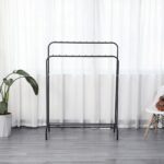 DASCK – Perchero de Pie Doble con Estante, 110 cm, Metálico – Negro - Imagen 4