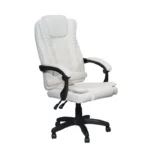 Sillón oficina reclinable blanco cuero