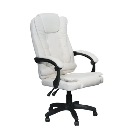 Sillón oficina reclinable blanco cuero