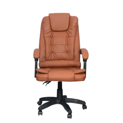 Sillón de Oficina Reclinable Cuero Sintético - Marrón 2