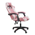 DASCK – Silla Gaming Ergónomica Reclinable con Cojines Lumbar y Cervical, 200 kg – Rosa - Imagen 4