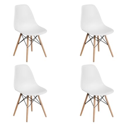 DASCK - Pack 4 Sillas Nórdicas Blancas