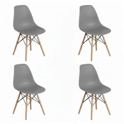 Pack 4 sillas nórdicas gris escandinavas