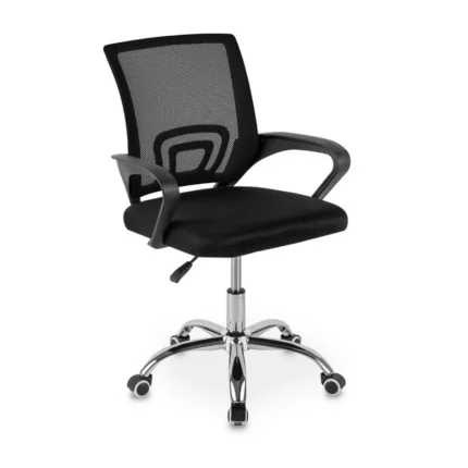 Silla oficina ergonómica base cromada