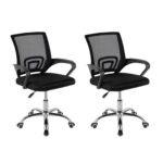 DASCK - Pack 2 Sillas de Oficina Ergonómicas de Malla con Ruedas 360° – Pie Cromado