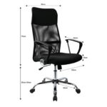 DASCK – Silla de Oficina Ergonómica con Respaldo de Malla y Base Cromada - Imagen 4