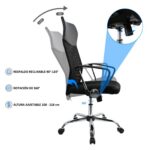 DASCK – Pack 2 Sillas de Oficina Ergonómicas con Respaldo de Malla y Base Cromada - Imagen 6