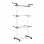 DASCK – Tendedero Plegable con Ruedas, 3 Niveles y Ancho Ajustable – Gris