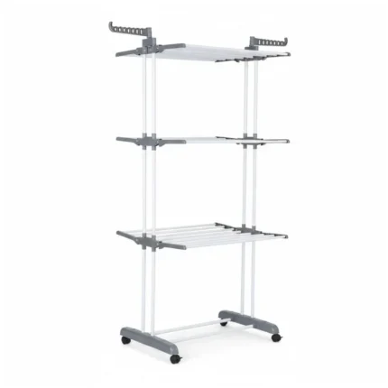 Tendedero vertical plegable 3 niveles - gris