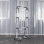 DASCK – Tendedero Plegable con Ruedas, 3 Niveles y Ancho Ajustable – Gris - Imagen 4