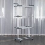 DASCK – Tendedero Plegable con Ruedas, 3 Niveles y Ancho Ajustable – Gris - Imagen 6