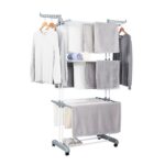 DASCK – Tendedero Plegable con Ruedas, 3 Niveles y Ancho Ajustable – Gris - Imagen 7