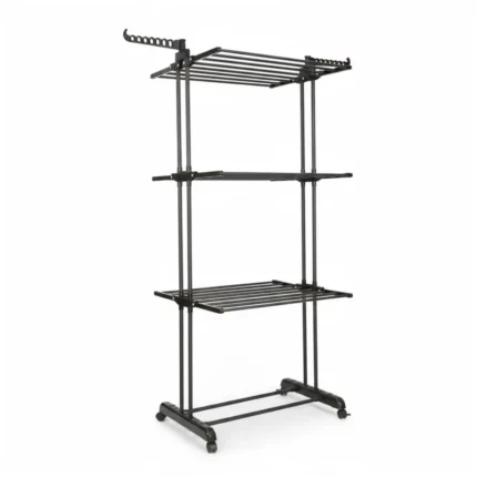 Tendedero vertical plegable 3 niveles - negro