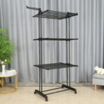 DASCK – Tendedero Plegable con Ruedas, 3 Niveles y Ancho Ajustable – Negro - Imagen 6